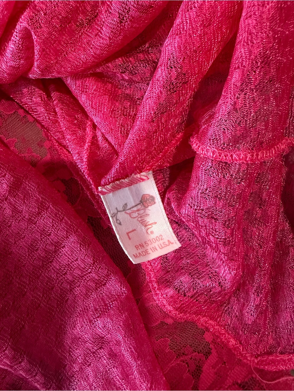 Vintage Lace Chemise Slip in Hot Pink - Picture 3 of 7